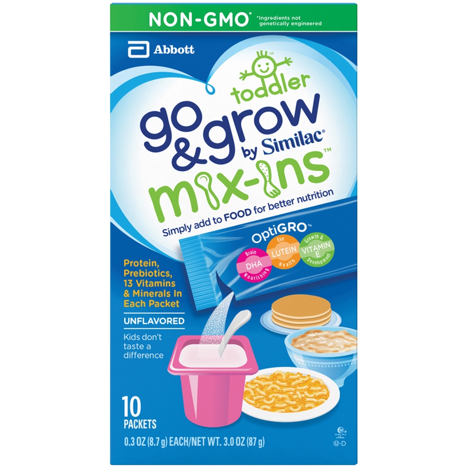 slide 1 of 1, Similac Go And Grow Similac Mix-Ins Go & Grow Unflavored Toddler Powder 10Ct, 0.3 oz