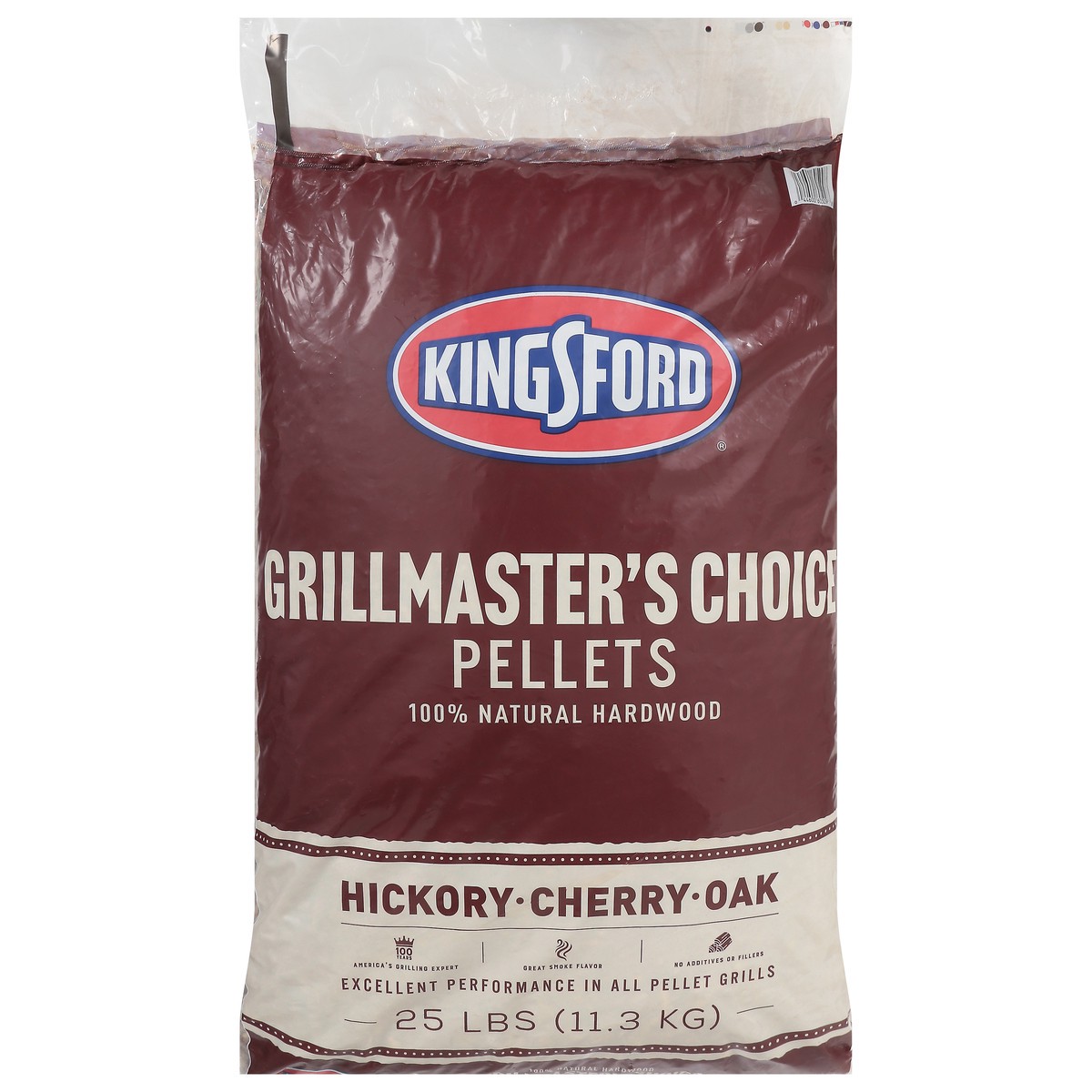 slide 11 of 11, Kingsford Natural Hardwood Blend Pellets Grillmasters Choice Hickory Cherry and Oak, 25 lb