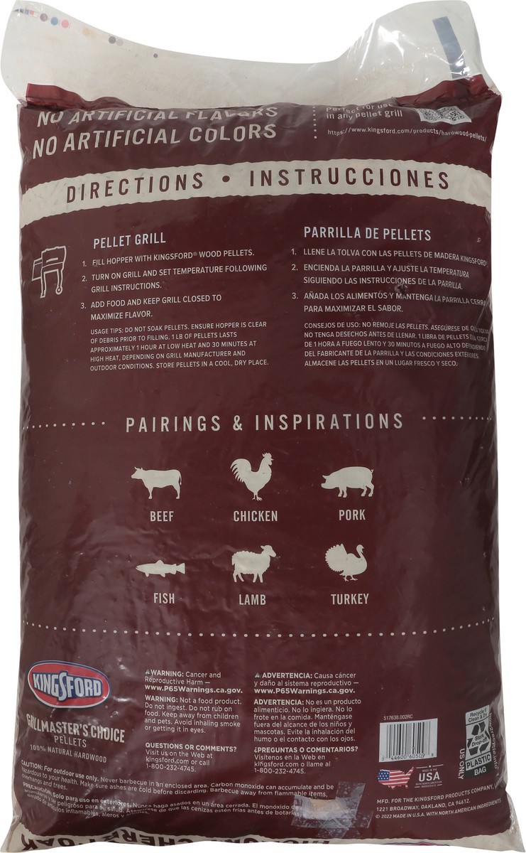 slide 10 of 11, Kingsford Natural Hardwood Blend Pellets Grillmasters Choice Hickory Cherry and Oak, 25 lb