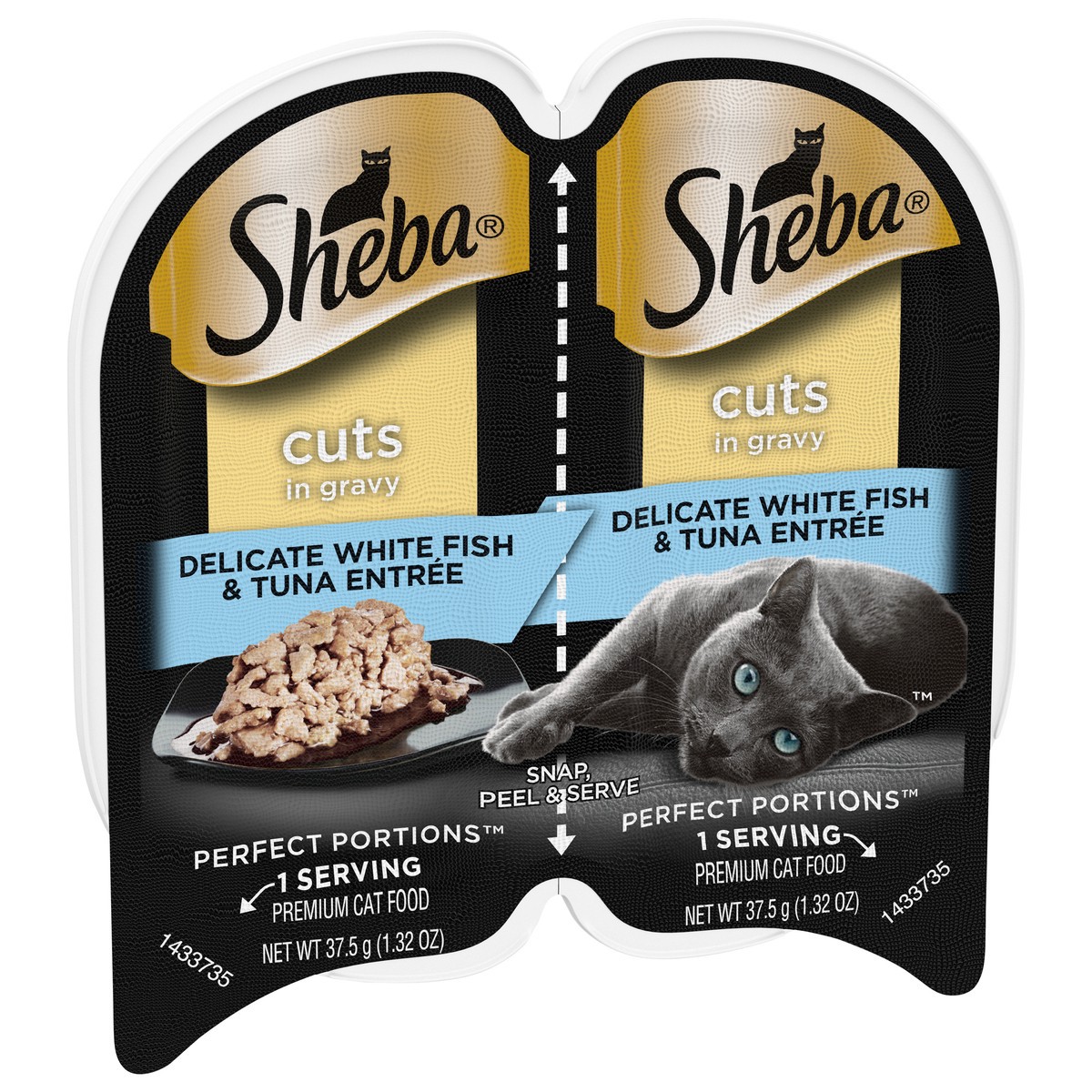 slide 11 of 16, Sheba Cuts in Gravy Premium Delicate White Fish & Tune Entree Cat Food 2 - 37.5 g Portions, 2 ct