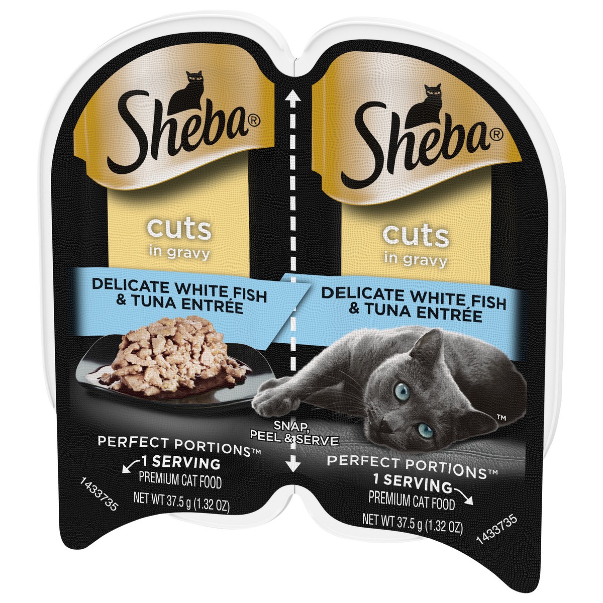slide 13 of 16, Sheba Cuts in Gravy Premium Delicate White Fish & Tune Entree Cat Food 2 - 37.5 g Portions, 2 ct