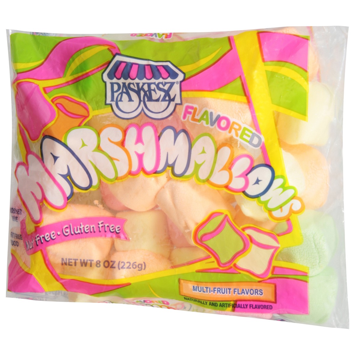 slide 3 of 12, Paskesz Multi-Fruit Flavors Marshmallows 8 oz, 8 oz