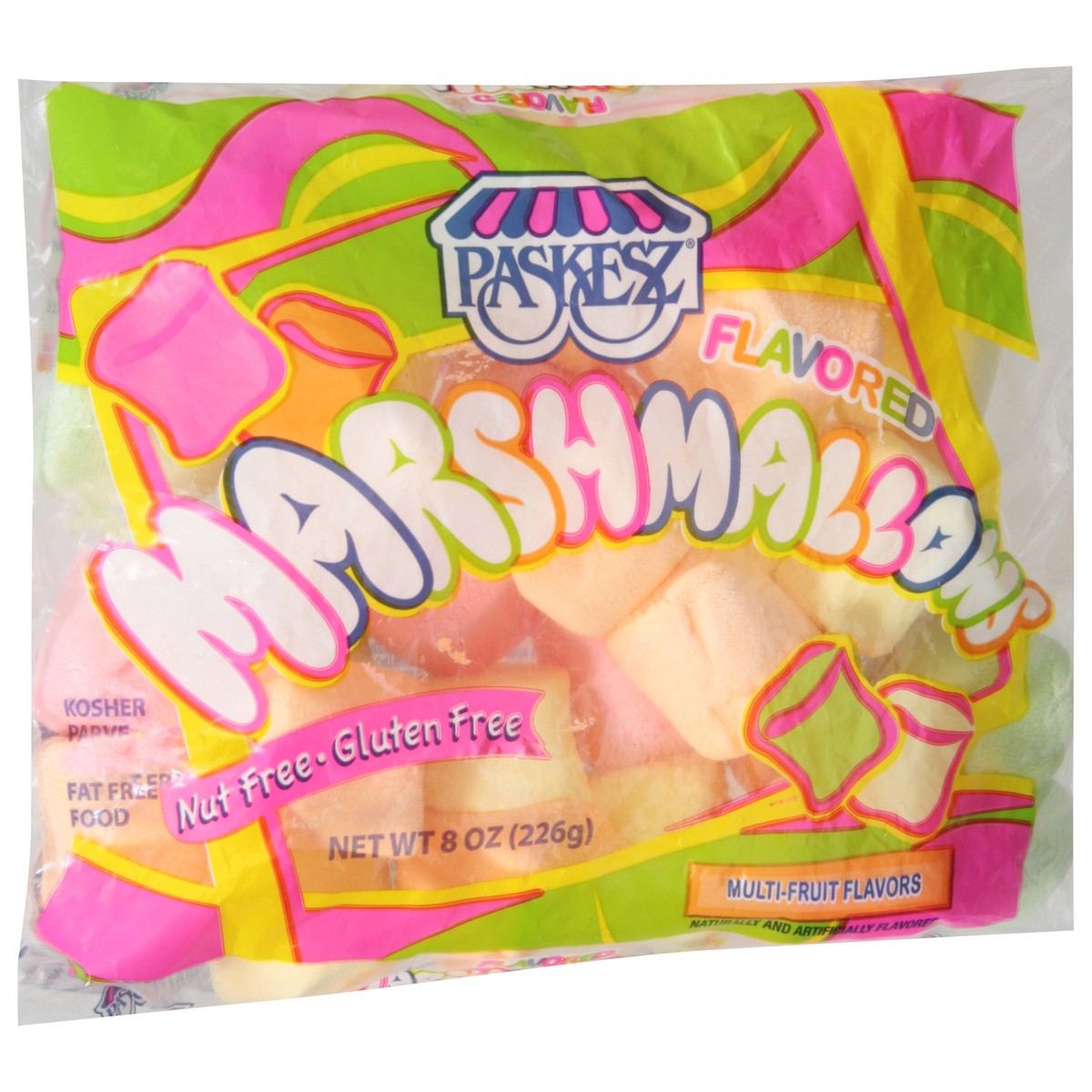 slide 7 of 12, Paskesz Multi-Fruit Flavors Marshmallows 8 oz, 8 oz