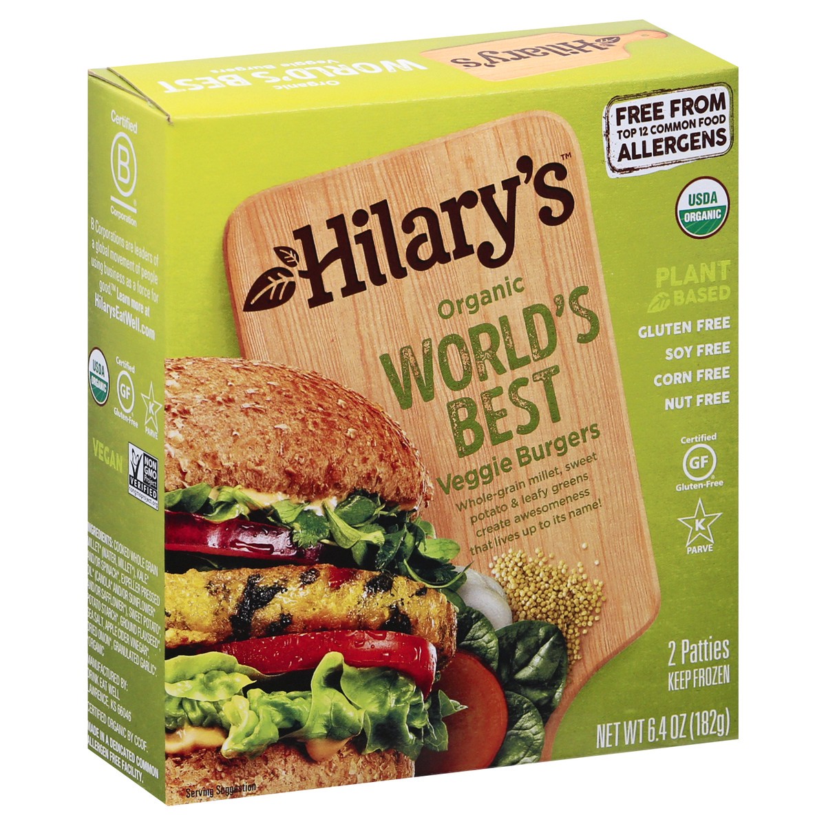 slide 9 of 11, Hilary's World's Best Organic Veggie Burgers 2 ea, 2 ct