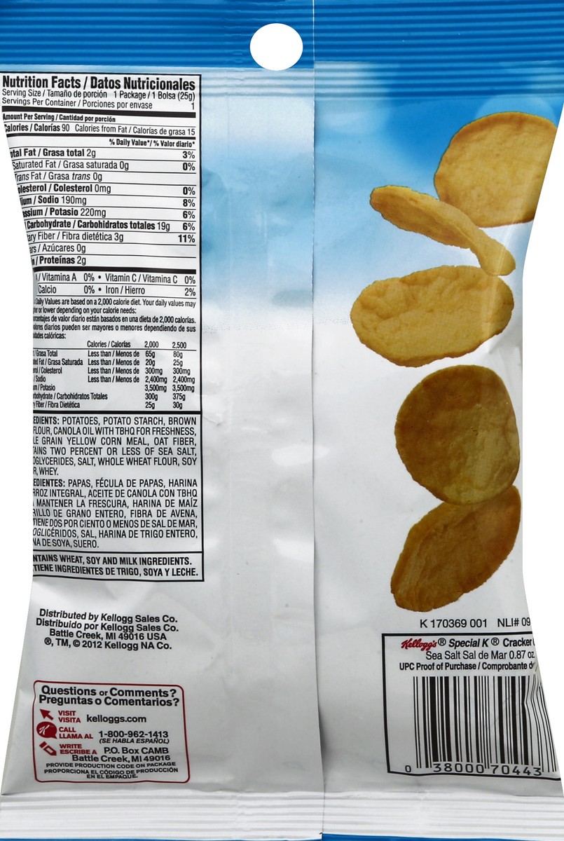 slide 6 of 6, Kellogg's Special K Sea Salt Cracker Chips, 0.87 oz