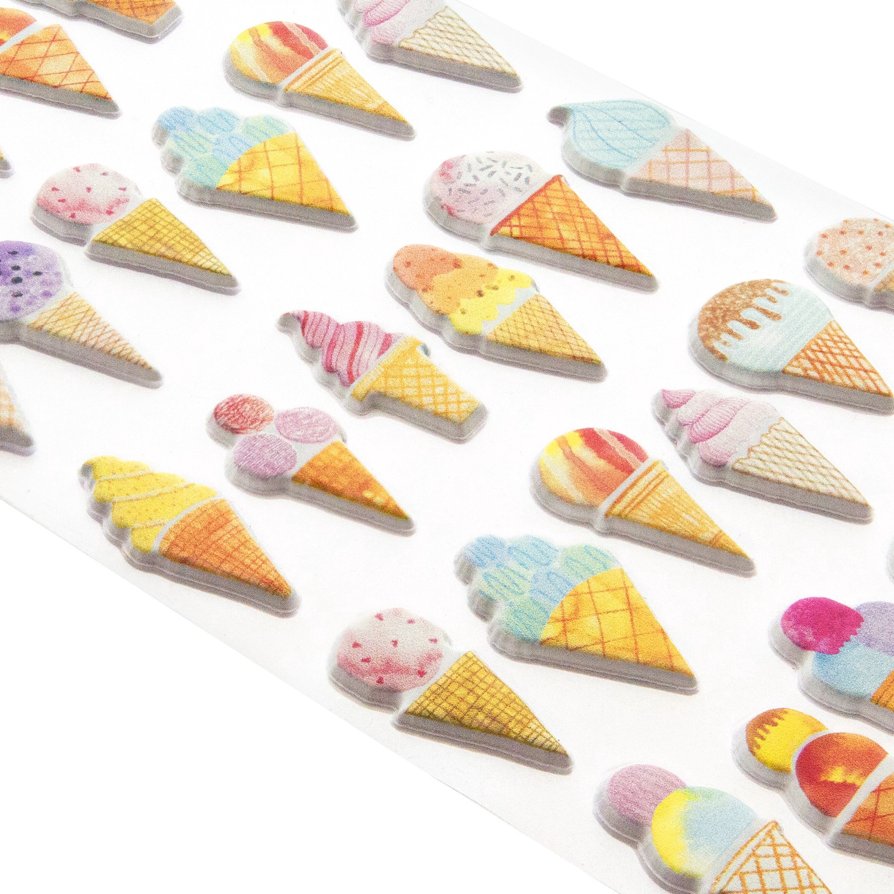 slide 4 of 4, Ice Cream Cones Puffy Stickers By Recollections, 3.875 in x 7 in
