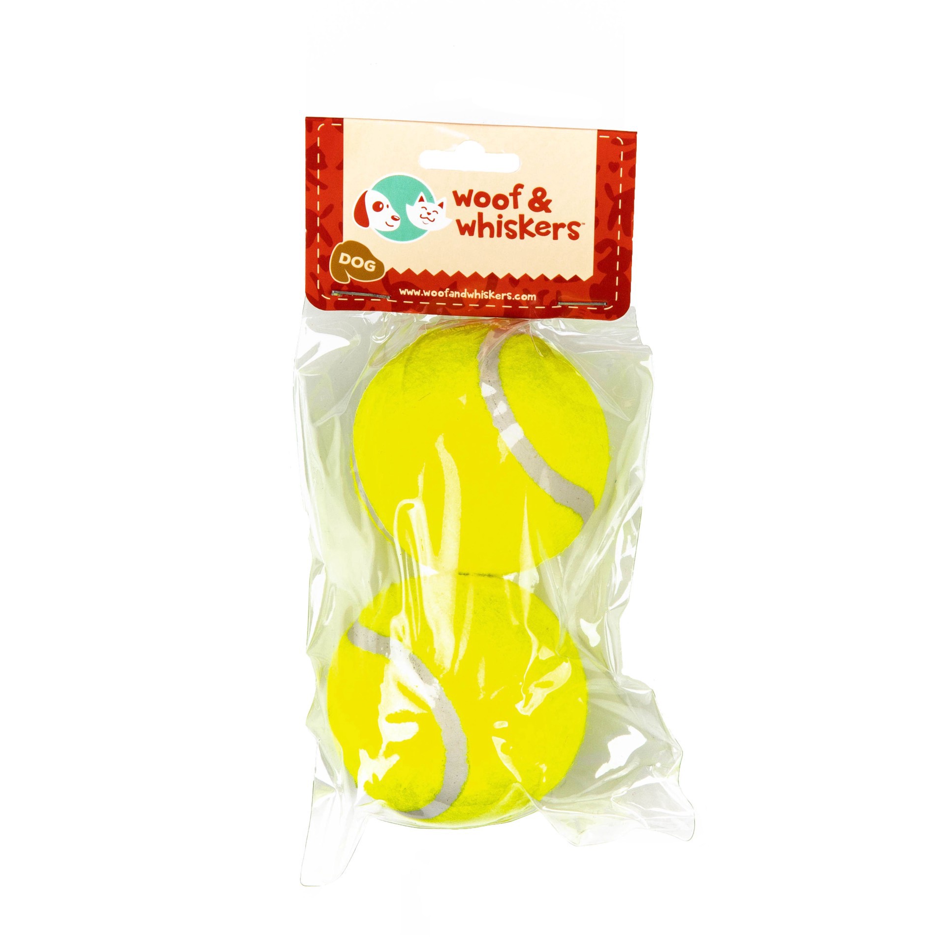 slide 1 of 1, Woof and Whiskers Tennis Ball Dog Toy, 2 ct