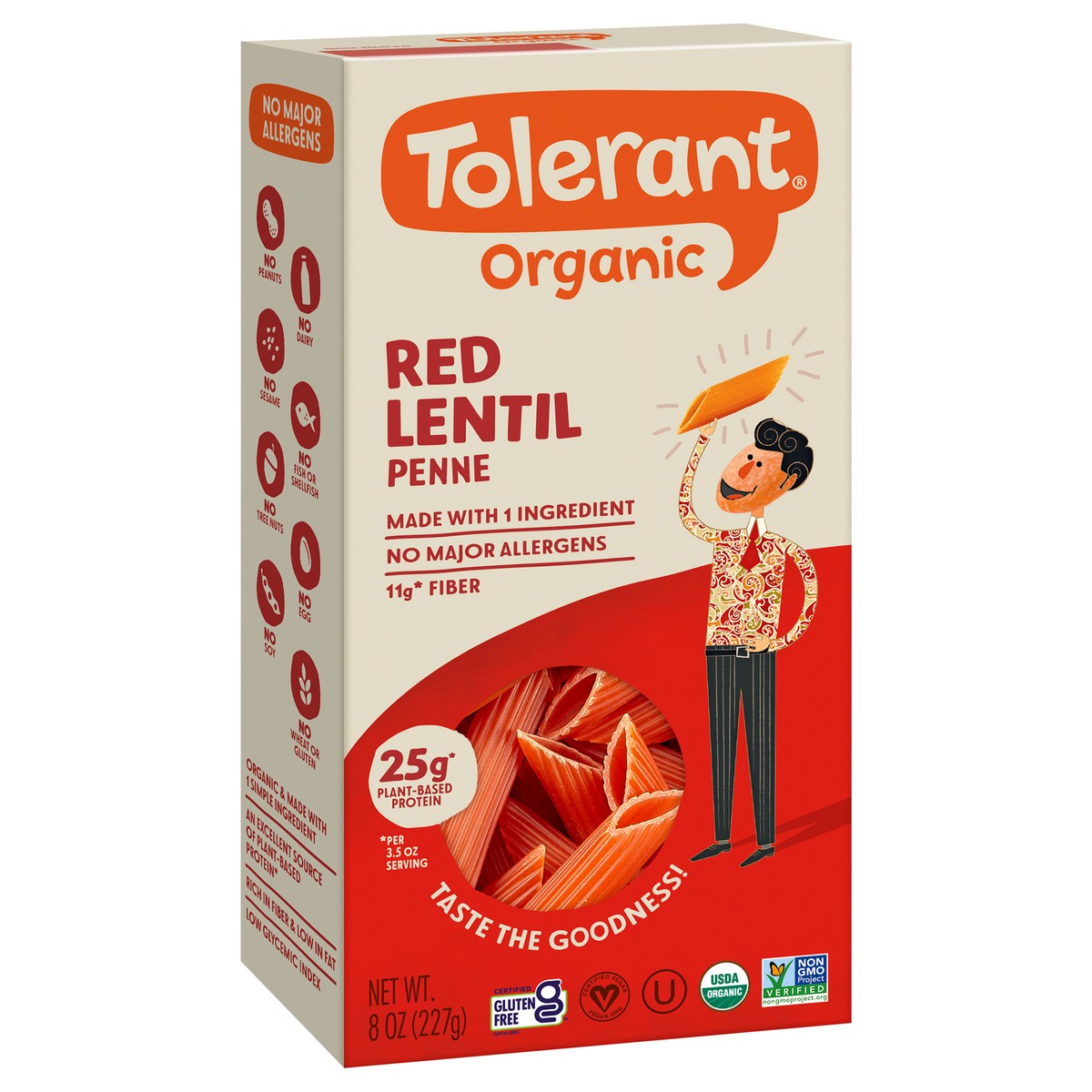 slide 5 of 11, Tolerant Red Lentil Organic Penne 8 oz, 8 oz