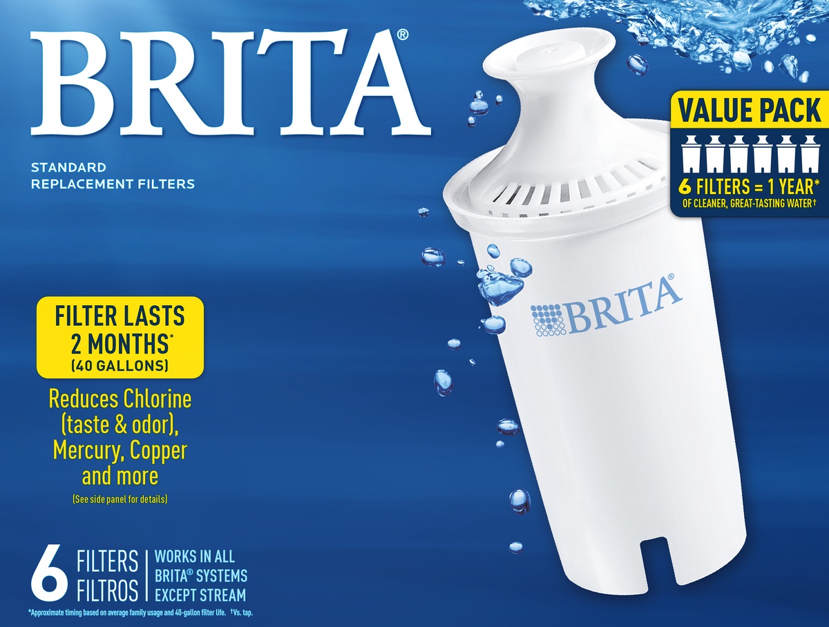 slide 3 of 4, Brita Standard Water Filter, 6 ct