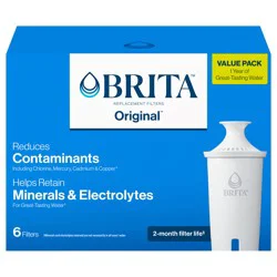 Brita™ Standard Water Filter, Replacement Filter for Pitchers and Dispensers, 6 Ct