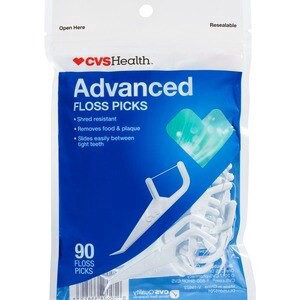 slide 1 of 1, Cvs Health Advanced Floss Picks, 90 Ct, 1 ct