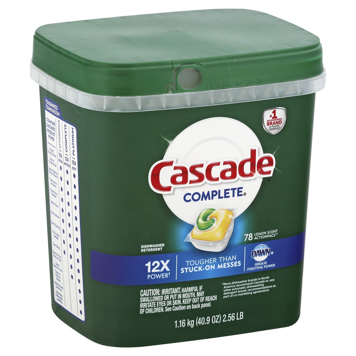 slide 8 of 9, Cascade ActionPacs Dishwasher Detergent, Lemon, 78 ct