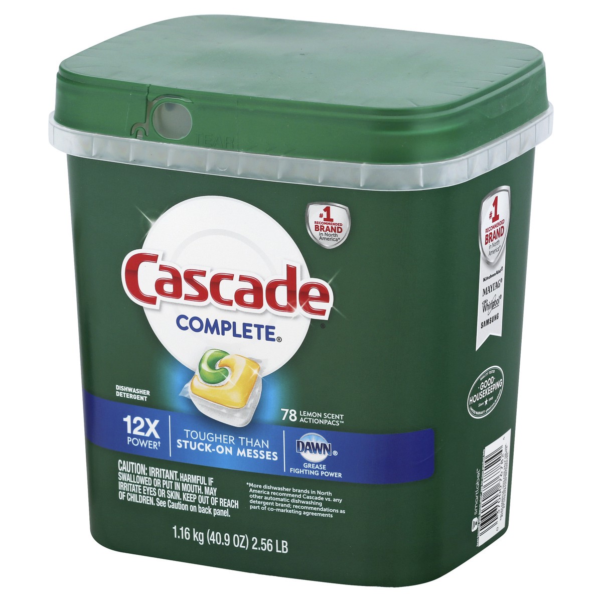 slide 7 of 9, Cascade ActionPacs Dishwasher Detergent, Lemon, 78 ct