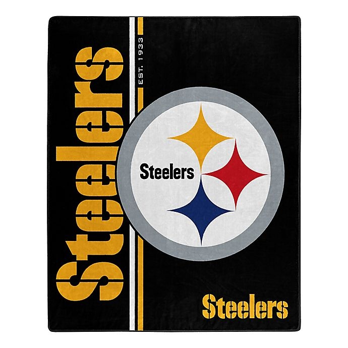 slide 1 of 1, NFL Pittsburgh Steelers Royal Plush Raschel Throw, 1 ct