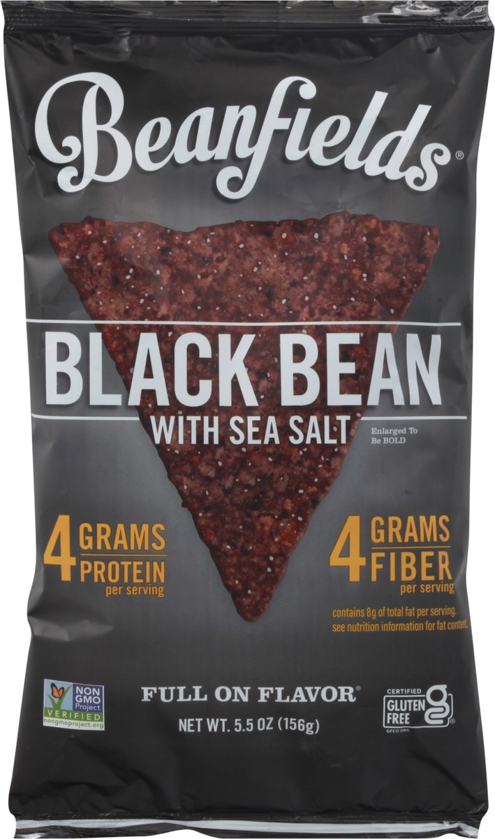 slide 1 of 9, Beanfields Sea Salt Chips Black Bean, 5.5 oz