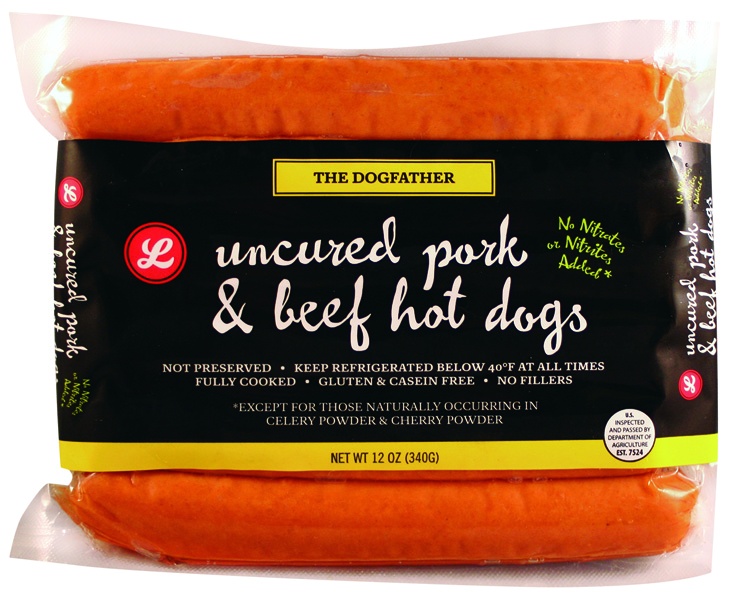 slide 1 of 1, Lucky's Private Label Lucky's Pork And Beef Hot Dogs Uncured, 12 oz