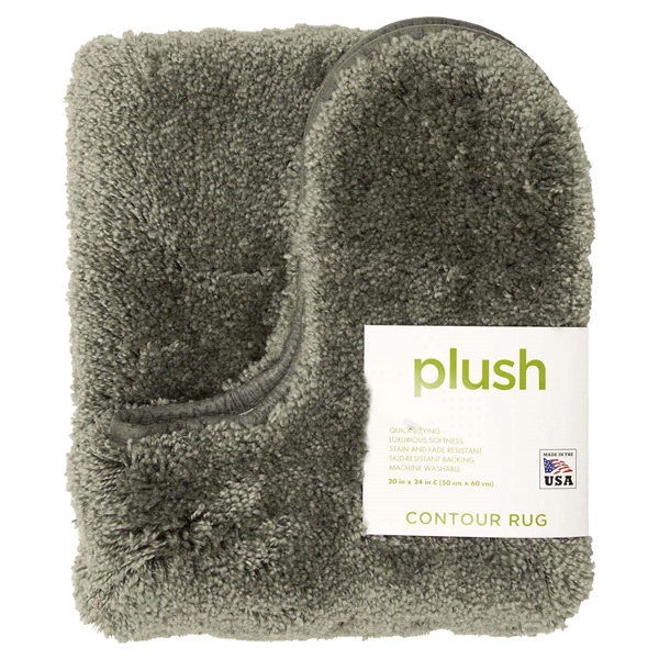 slide 4 of 5, Mohawk Plush Contour Bath Rug, Pewter, 20 in x 24 in
