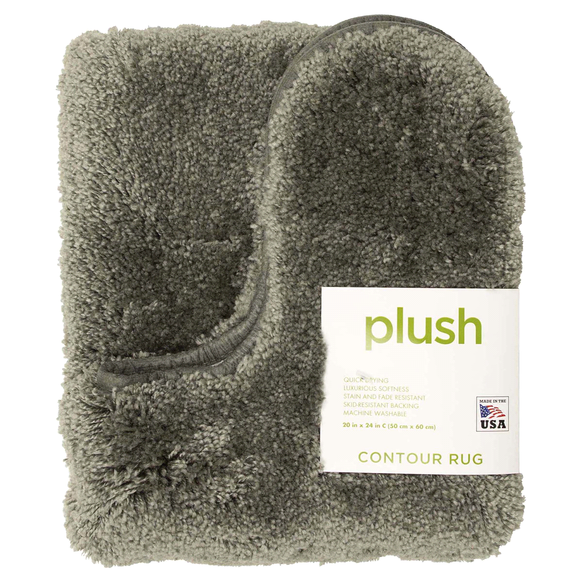 slide 5 of 5, Mohawk Plush Contour Bath Rug, Pewter, 20 in x 24 in