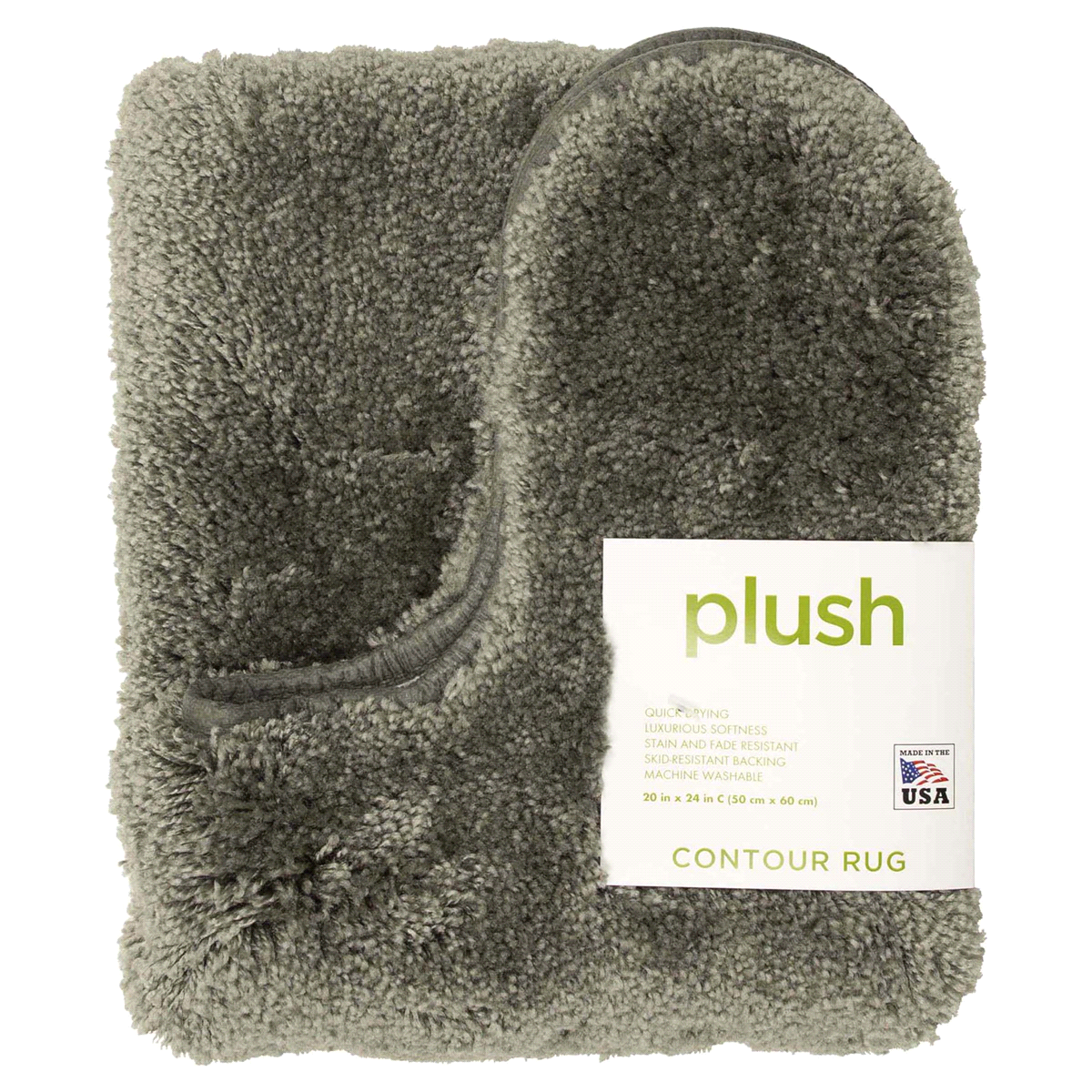 slide 2 of 5, Mohawk Plush Contour Bath Rug, Pewter, 20 in x 24 in