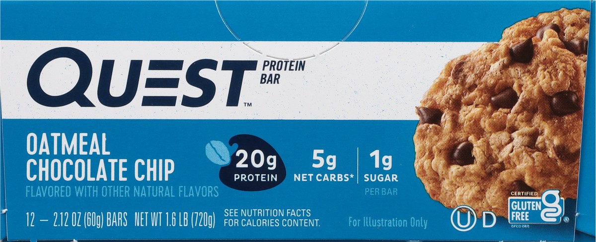 slide 6 of 9, Quest Oatmeal Chocolate Chip Protein Bar 12 - 2.12 oz Bars, 12 ct