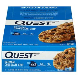 Quest Oatmeal Chocolate Chip Protein Bar - 12 - 2.12 oz Bars