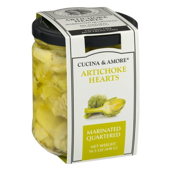 slide 1 of 4, Cucina & Amore Marinated Quartered Artichoke, 14.5 oz