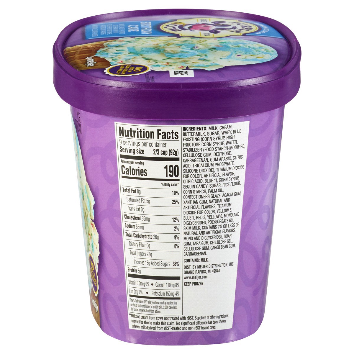 slide 6 of 9, Purple Cow Birthday Cake Ice Cream, 1.5 qt