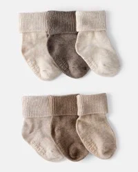 Carter's Baby 6-Pack Ankle Socks - Brown Multi NB