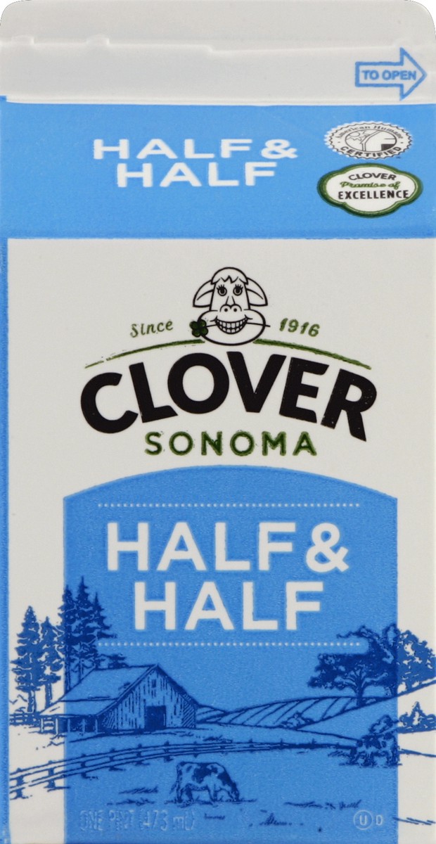 slide 2 of 4, Clover Half & Half 1 pt, 16 oz