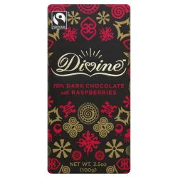 Divine Dark Chocolate Bar With Raspberries
