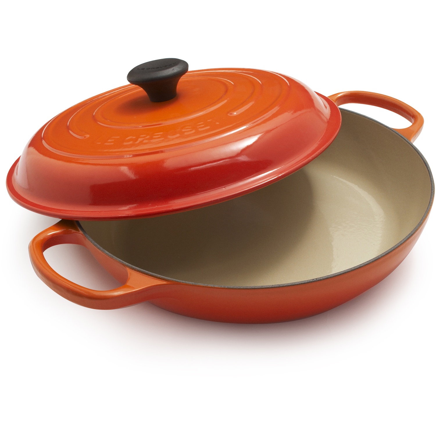 slide 1 of 1, Le Creuset Signature Braiser, Flame, 3.5 qt