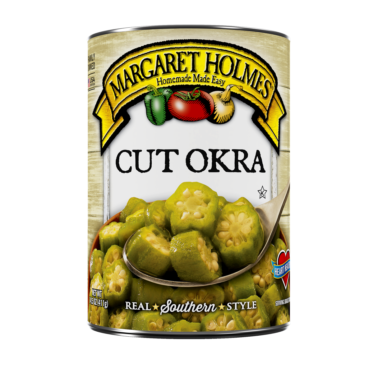 slide 1 of 5, Margaret Holmes Cut Okra, 14.5 oz