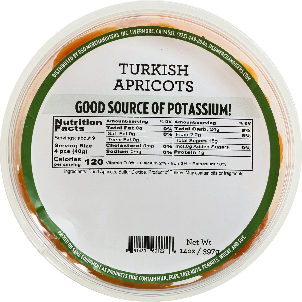 slide 9 of 9, DSD Merchandisers Turkish Apricots 14 oz, per lb
