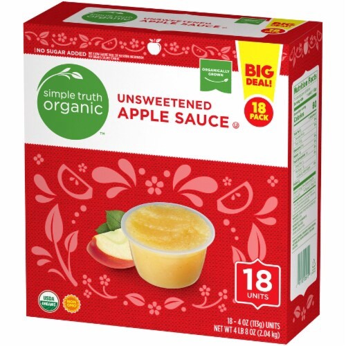 slide 3 of 4, Simple Truth Organic Unsweetened Apple Sauce, 18 ct; 4 oz