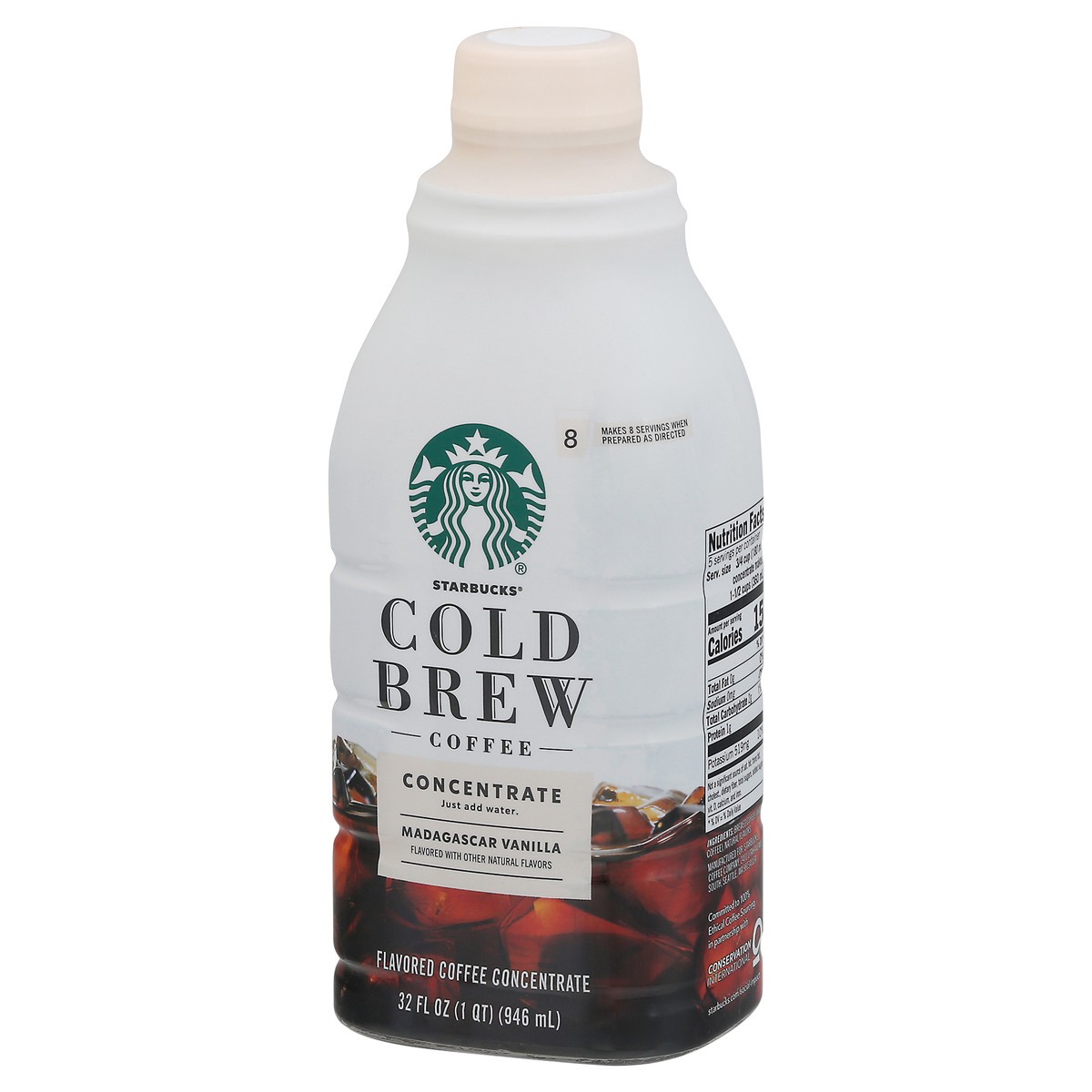 slide 5 of 9, Starbucks Cold Brew Coffee Concentrate, Naturally Flavored Madagascar Vanilla, 100% Arabica, Multi-Serve Bottle (32 Fl Oz), 32 fl oz