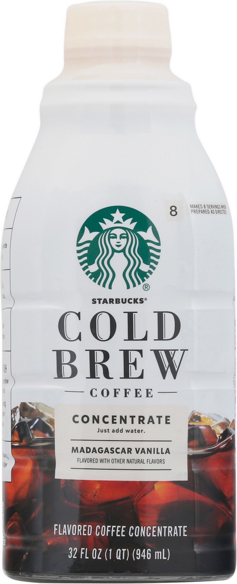 slide 9 of 9, Starbucks Cold Brew Coffee Concentrate, Naturally Flavored Madagascar Vanilla, 100% Arabica, Multi-Serve Bottle (32 Fl Oz), 32 fl oz