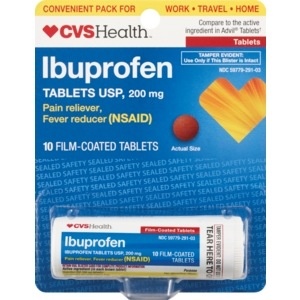 slide 1 of 1, CVS Health Ibuprofen Tablets 200mg Coated, 10 ct