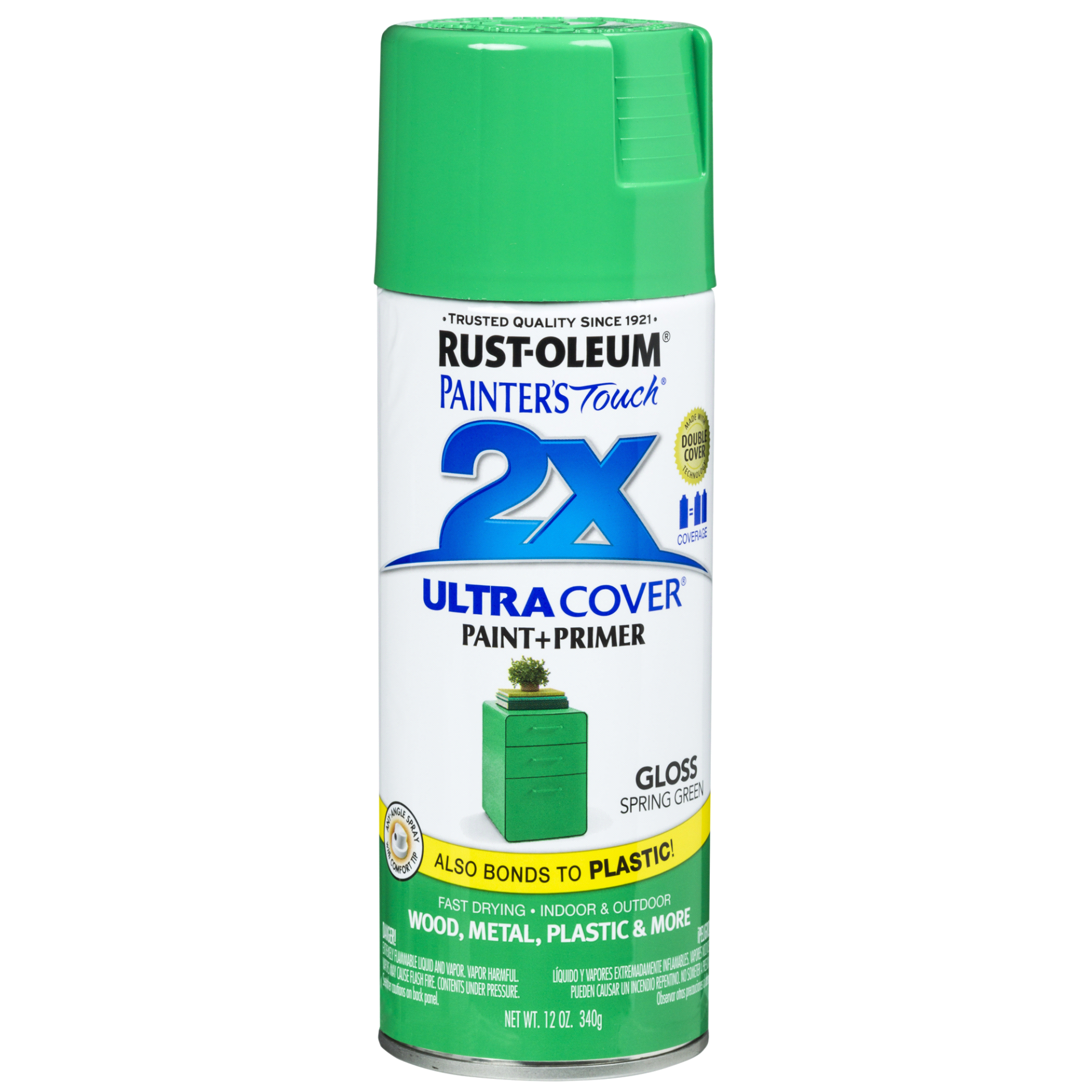 slide 1 of 1, Rust-Oleum Painters Touch 2X Ultra Cover Spray Paint - 314751, Gloss Spring Green, 12 oz