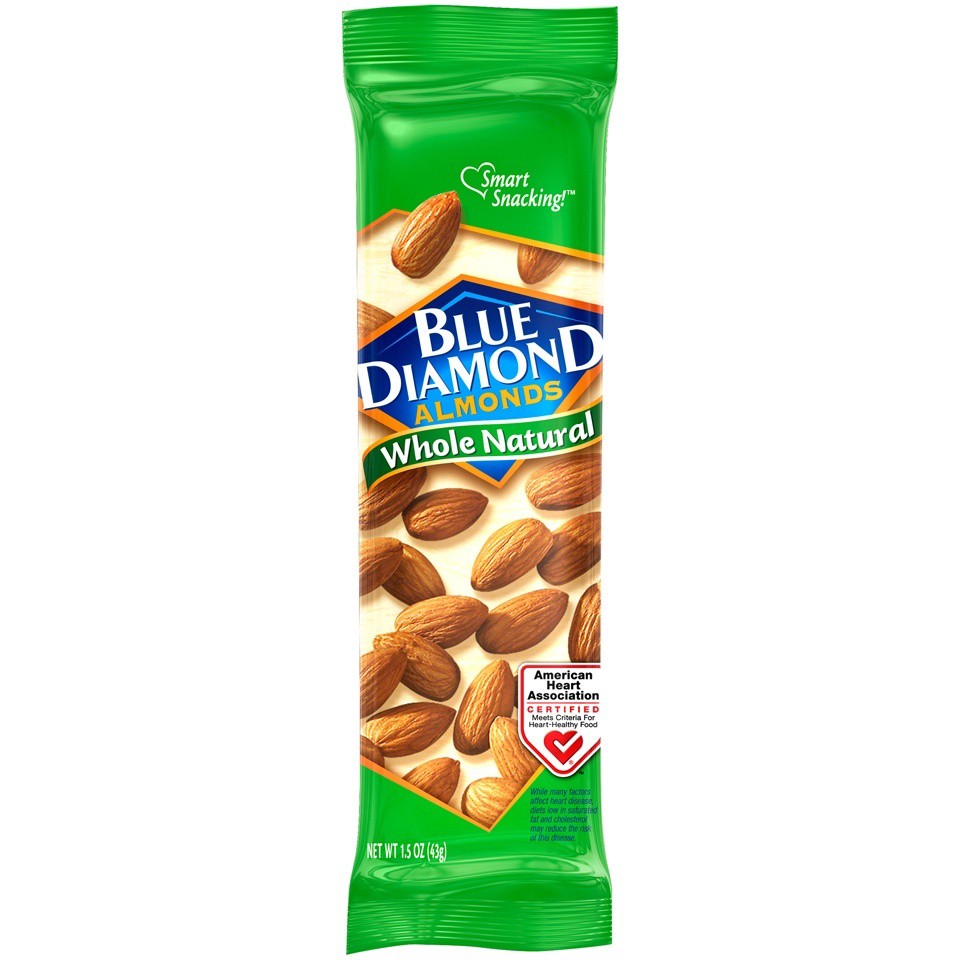 slide 1 of 2, Blue Diamond Whole Natural Almonds, 1.5 oz