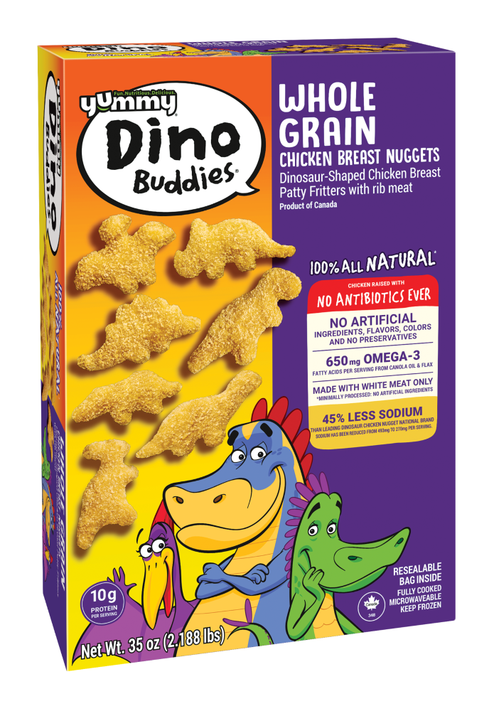 slide 2 of 3, Yummy Dino Buddies Chicken Breast Nuggets Whole Grain, 35 oz