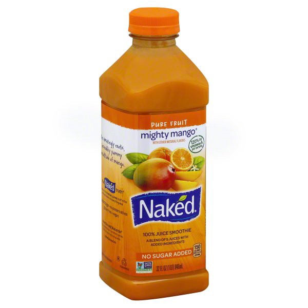 slide 1 of 4, Naked Mighty Mango All Natural Fruit Juice Smoothie, 32 oz