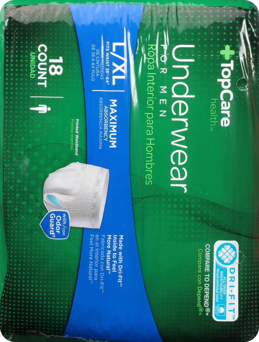 slide 4 of 16, TopCare Health Large/Extra Large Maximum Absorbency Underwear for Men 18 ea, 18 ct