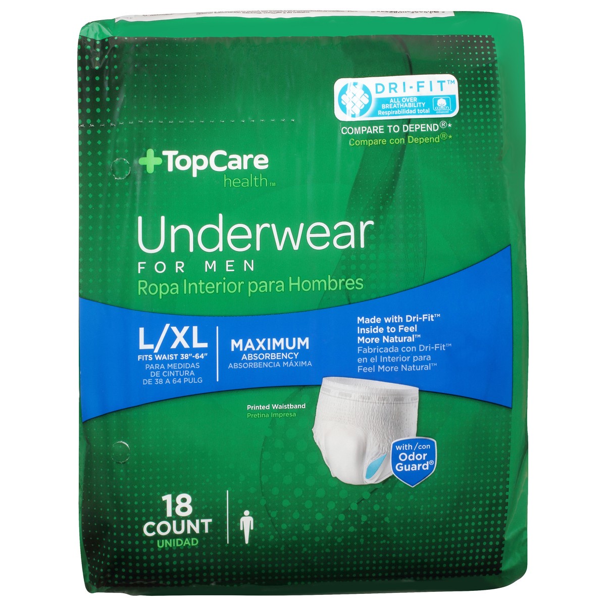 slide 7 of 16, TopCare Health Large/Extra Large Maximum Absorbency Underwear for Men 18 ea, 18 ct