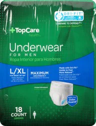 TopCare Health Maximum Absorbency Underwear for Men - L/XL, 18 ea