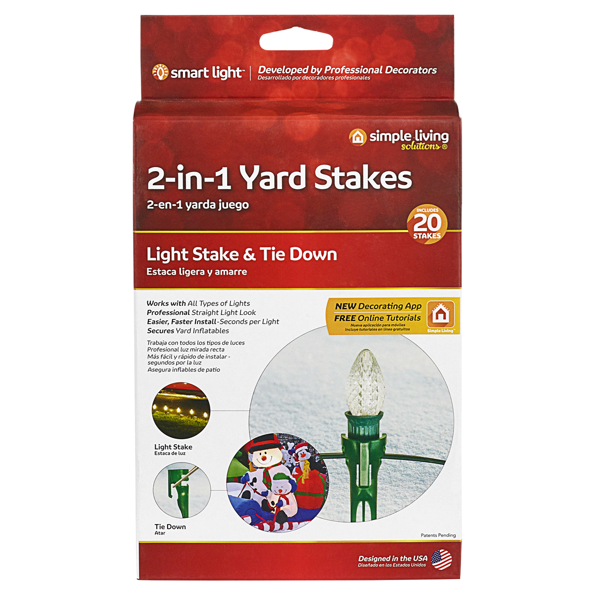 slide 1 of 1, Simple Living 20ct 2-in-1 Yard Stakes - Simple Living Solutions, 20 ct