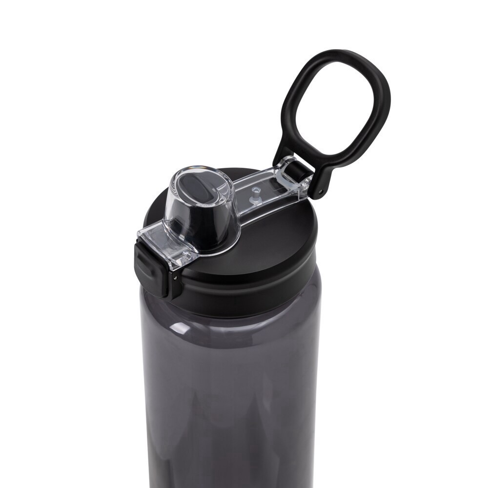 slide 4 of 4, Manna™ Push™ Lightweight Plastic Water Bottle - Black, 39 oz