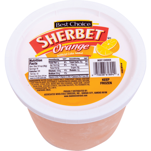 slide 1 of 1, Best Choice Orange Sherbet, 64 oz