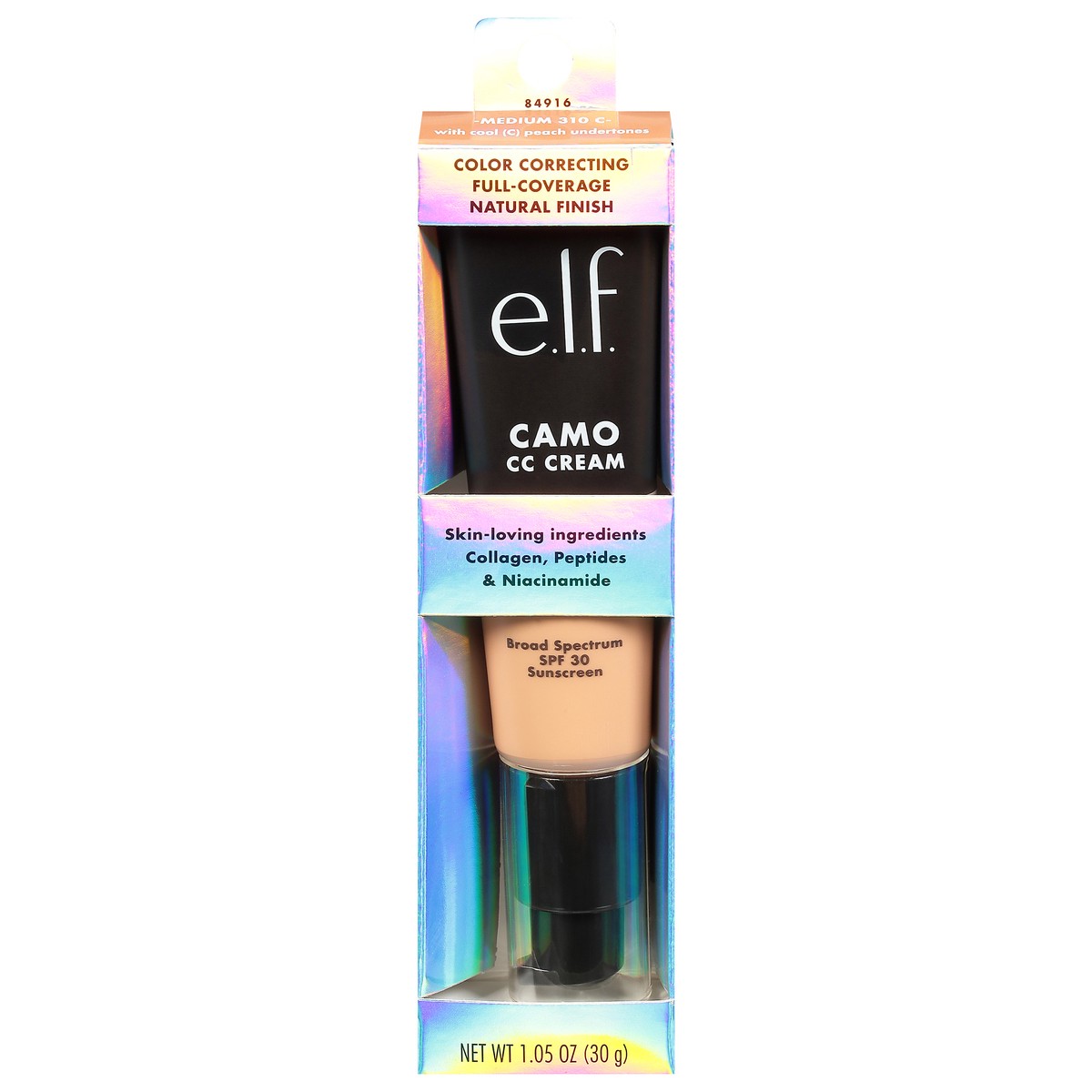 slide 1 of 9, e.l.f. Broad Spectrum SPF 30 Medium 310 C Camo CC Cream, 1.05 oz