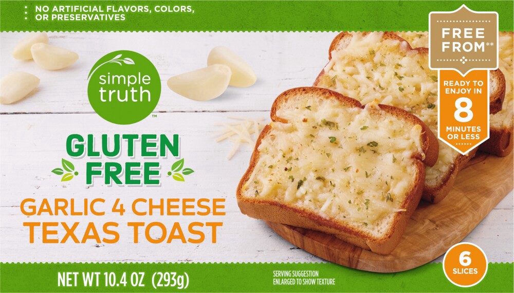 slide 2 of 3, Simple Truth Gluten Free Garlic 4 Cheese Texas Toast, 10.4 oz