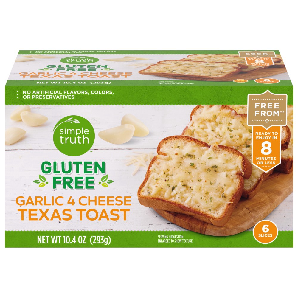 slide 1 of 3, Simple Truth Gluten Free Garlic 4 Cheese Texas Toast, 10.4 oz